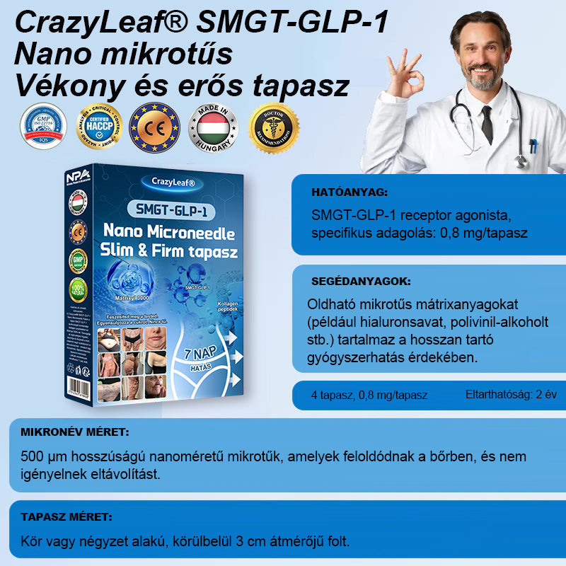 ✨𝐂𝐫𝐚𝐳𝐲𝐋𝐞𝐚𝐟® 𝐒𝐌𝐆𝐓-𝐆𝐋𝐏-𝟏 𝐓𝐚𝐩𝐚𝐬𝐳 – 𝐙𝐬í𝐫é𝐠𝐞𝐭é𝐬, 𝐅𝐞𝐬𝐳𝐞𝐬í𝐭é𝐬, 𝐕é𝐫𝐜𝐮𝐤𝐨𝐫 • 𝟕 𝐧𝐚𝐩 𝐚𝐥𝐚𝐭𝐭 𝐞𝐫𝐞𝐝𝐦é𝐧𝐲, 𝐢𝐧𝐣𝐞𝐤𝐜𝐢ó 𝐧é𝐥𝐤ü𝐥