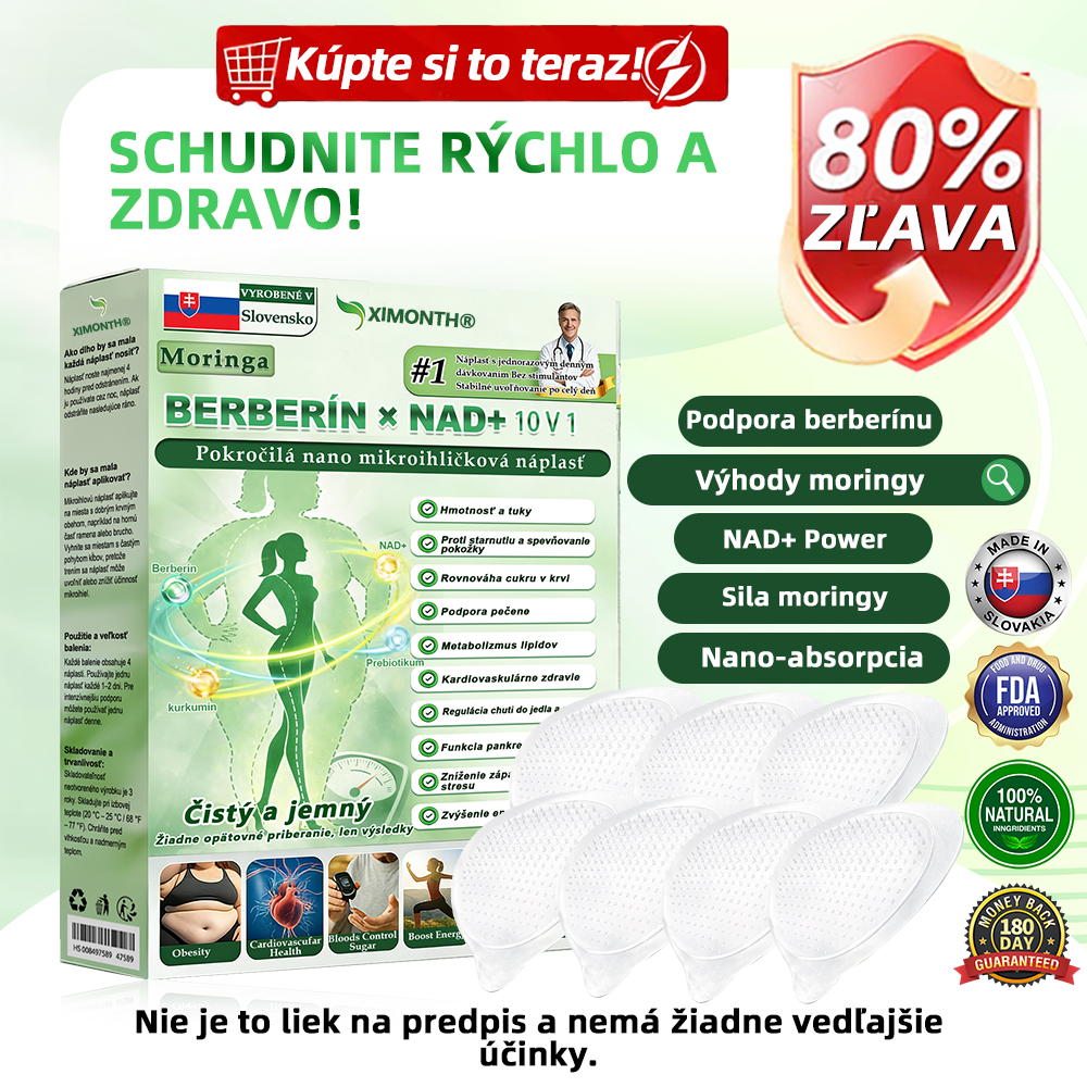🇸🇰 𝑶𝒇𝒊𝒄𝒊á𝒍𝒏𝒚 𝒐𝒃𝒄𝒉𝒐𝒅 | 💥💥𝐗𝐈𝐌𝐎𝐍𝐓𝐇® Moringa · Berberine × NAD+ 10-in-1 Pokročilá nano mikroihličková náplasť